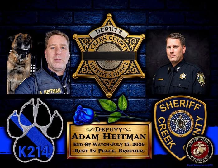 Deputy Adam Heitman Obituary: Creek County Sheriff's Office Mourns K9 Handler and Marine Veteran Who Died After Medical Emergency Following Felony Arrest